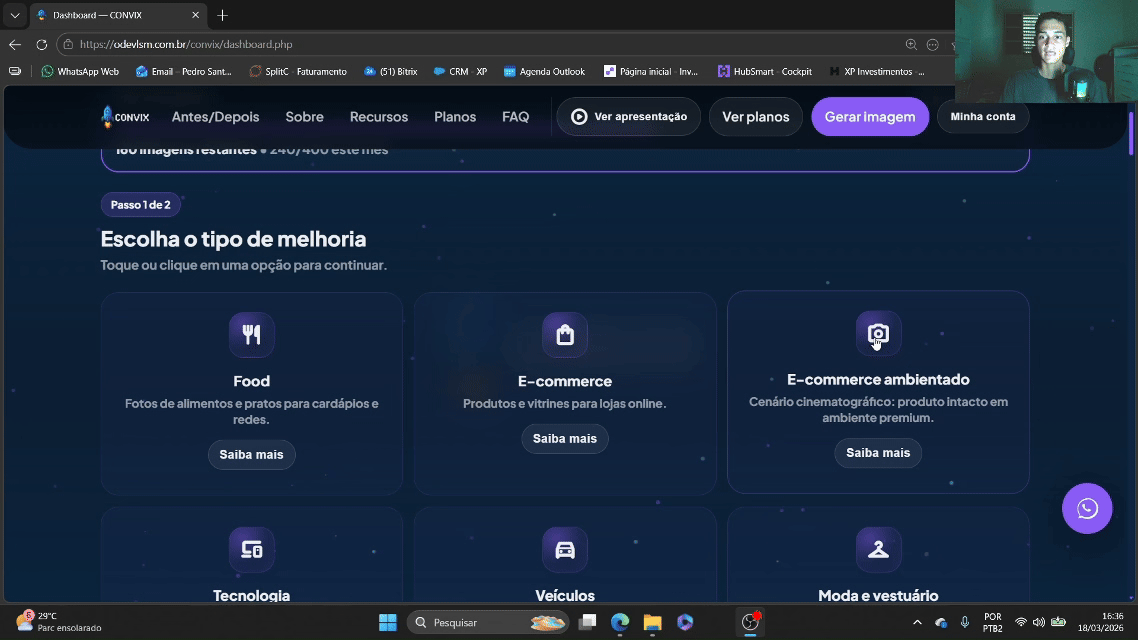 Demonstração da geração de imagem na Convix